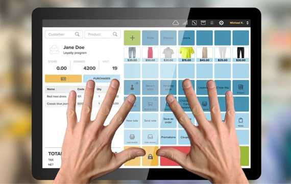 10 point touchscreen cash register